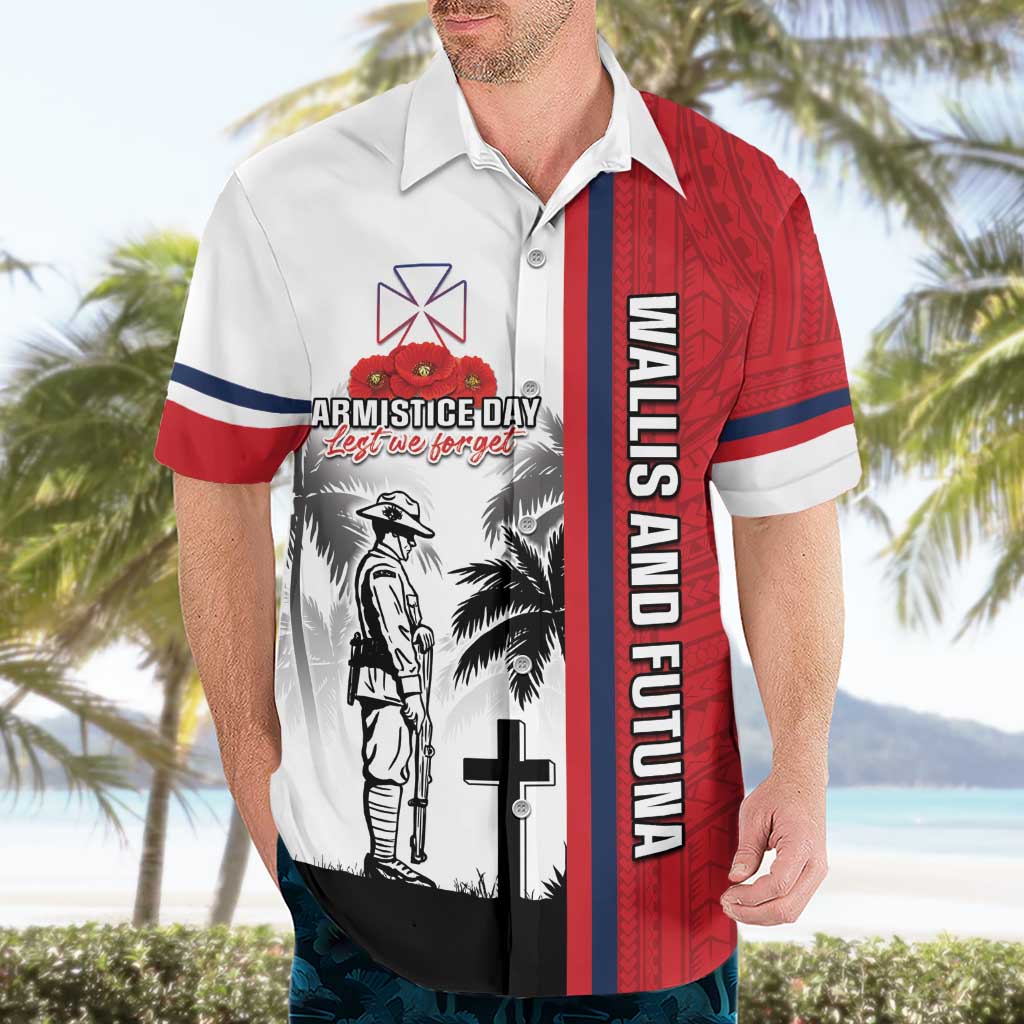 Wallis and Futuna Armistice Day Hawaiian Shirt Lest We Forget Flag Style LT05 - Polynesian Pride