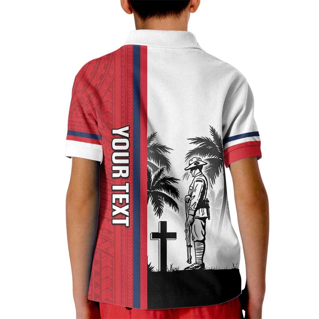 Wallis and Futuna Armistice Day Kid Polo Shirt Lest We Forget Flag Style