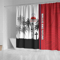 Wallis and Futuna Armistice Day Shower Curtain Lest We Forget Flag Style