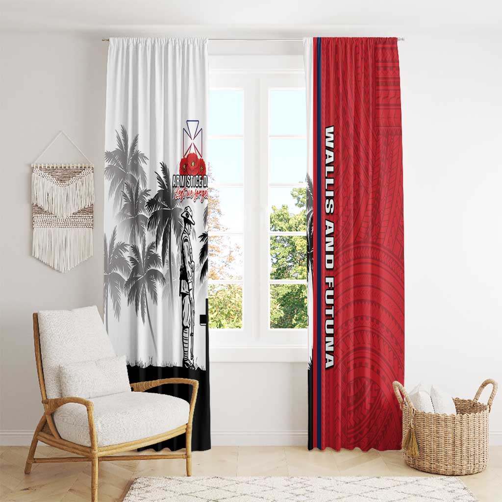 Wallis and Futuna Armistice Day Window Curtain Lest We Forget Flag Style