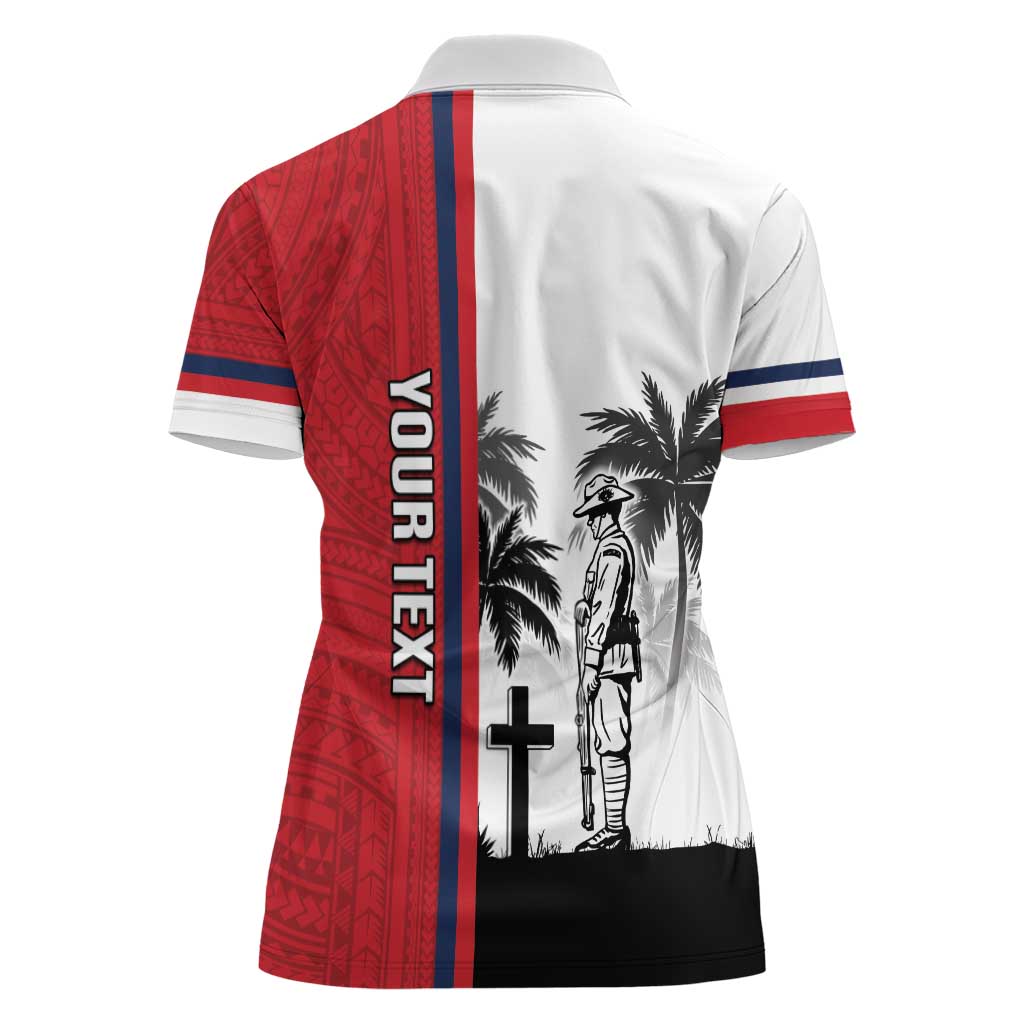 Wallis and Futuna Armistice Day Women Polo Shirt Lest We Forget Flag Style LT05 - Polynesian Pride