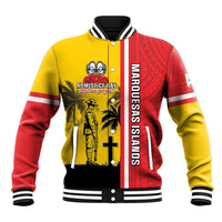 Marquesas Islands Armistice Day Baseball Jacket Lest We Forget Flag Style LT05 Unisex Yellow - Polynesian Pride