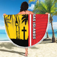 Marquesas Islands Armistice Day Beach Blanket Lest We Forget Flag Style