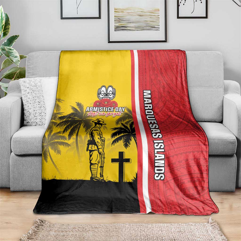 Marquesas Islands Armistice Day Blanket Lest We Forget Flag Style