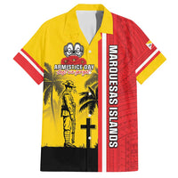 Marquesas Islands Armistice Day Family Matching Long Sleeve Bodycon Dress and Hawaiian Shirt Lest We Forget Flag Style