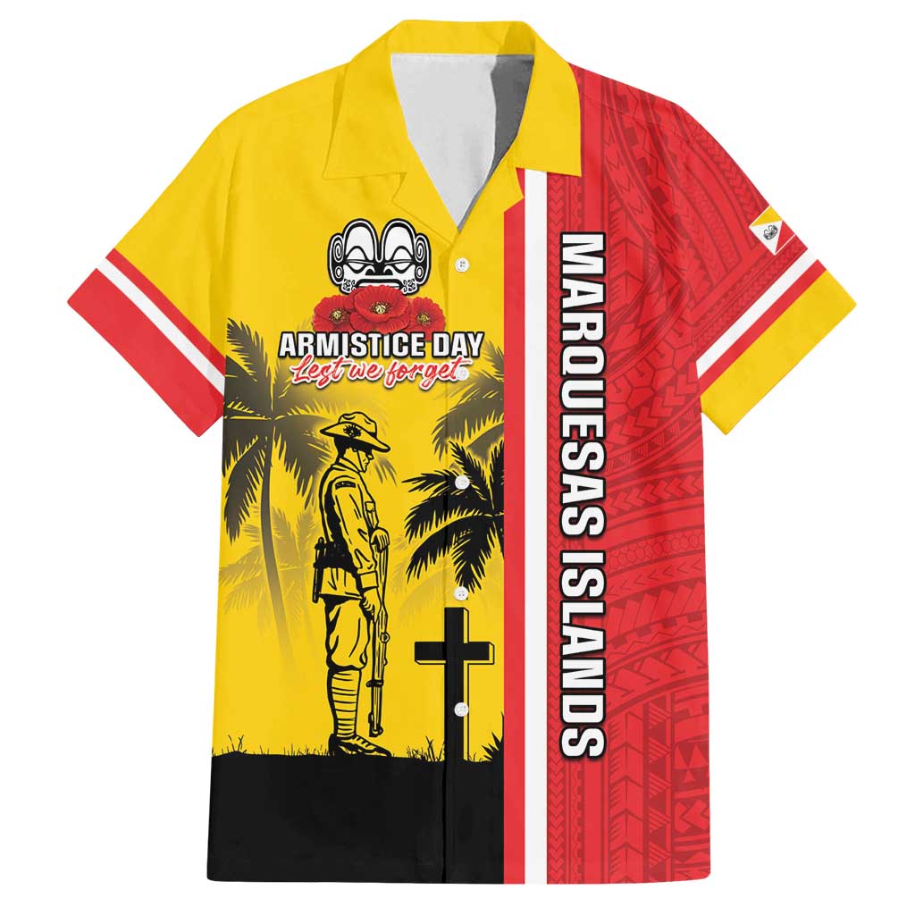 Marquesas Islands Armistice Day Family Matching Tank Maxi Dress and Hawaiian Shirt Lest We Forget Flag Style