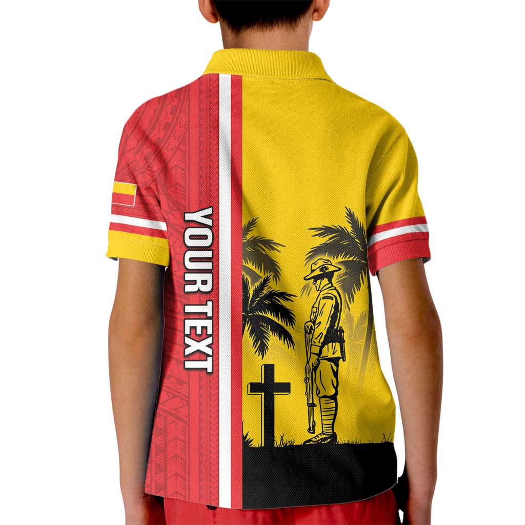 Marquesas Islands Armistice Day Kid Polo Shirt Lest We Forget Flag Style LT05 - Polynesian Pride