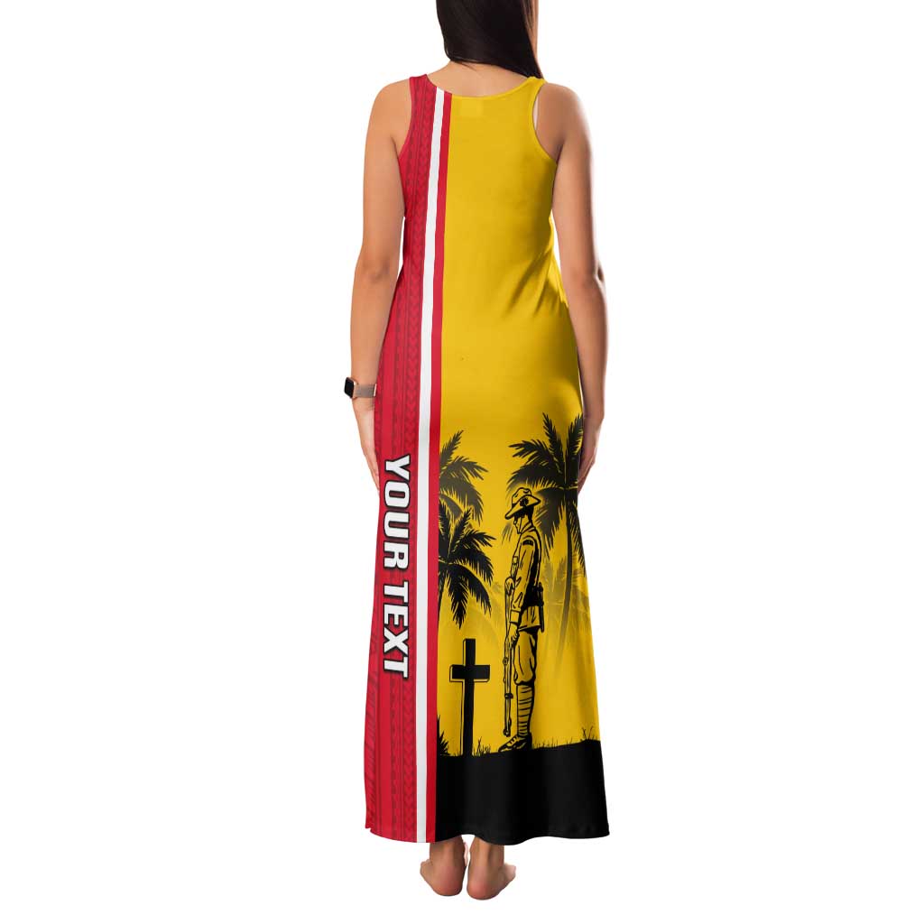 Marquesas Islands Armistice Day Tank Maxi Dress Lest We Forget Flag Style