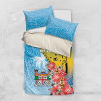 Malampa Fiji Day Bedding Set Tribal Pattern With Tropical Flowers - Polynesian Pride