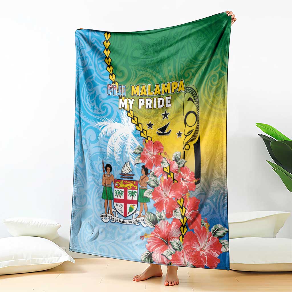 Malampa Fiji Day Blanket Tribal Pattern With Tropical Flowers - Polynesian Pride