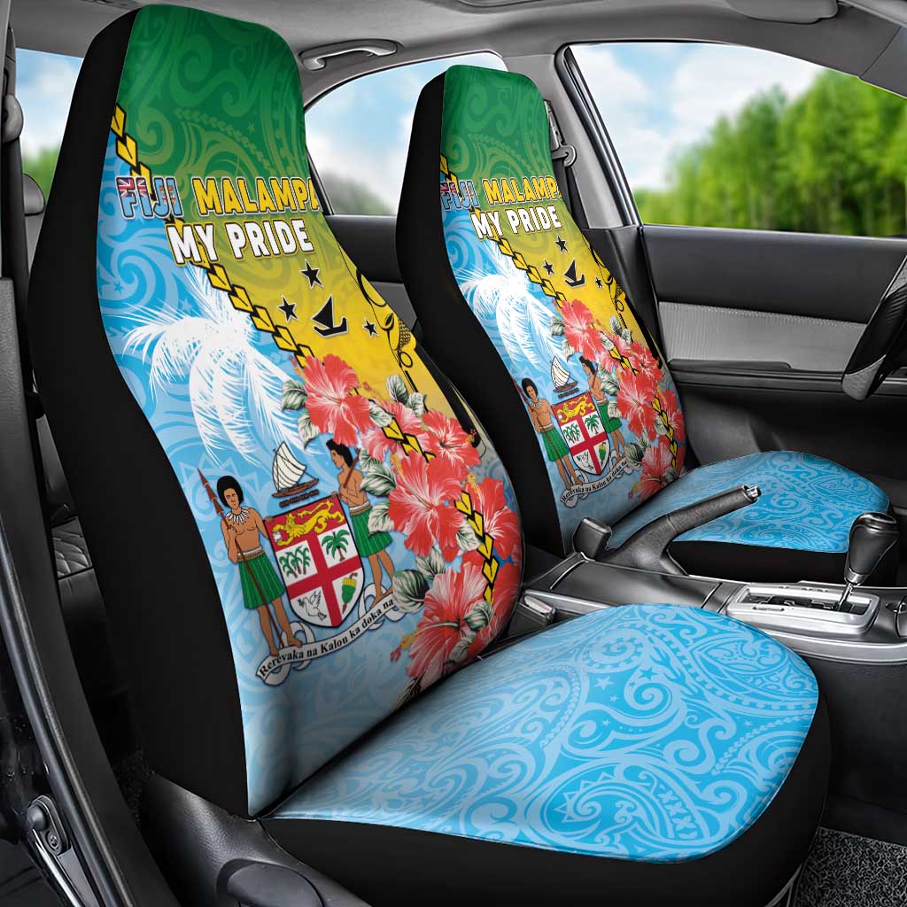 Malampa Fiji Day Car Seat Cover Tribal Pattern With Tropical Flowers - Polynesian Pride