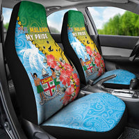 Malampa Fiji Day Car Seat Cover Tribal Pattern With Tropical Flowers - Polynesian Pride