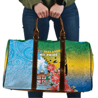 Malampa Fiji Day Travel Bag Tribal Pattern With Tropical Flowers - Polynesian Pride