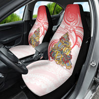 Personalized Happy Boxing Day Car Seat Cover Polynesian Gift Boxes Christmas Tree LT05 - Polynesian Pride