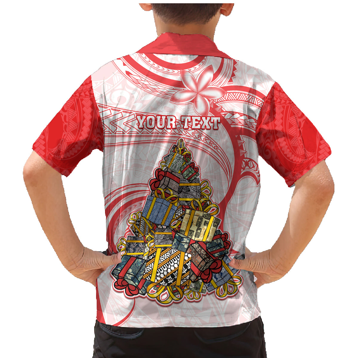 Personalized Happy Boxing Day Family Matching Mermaid Dress and Hawaiian Shirt Polynesian Gift Boxes Christmas Tree LT05 - Polynesian Pride