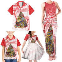 Personalized Happy Boxing Day Family Matching Tank Maxi Dress and Hawaiian Shirt Polynesian Gift Boxes Christmas Tree LT05 - Polynesian Pride