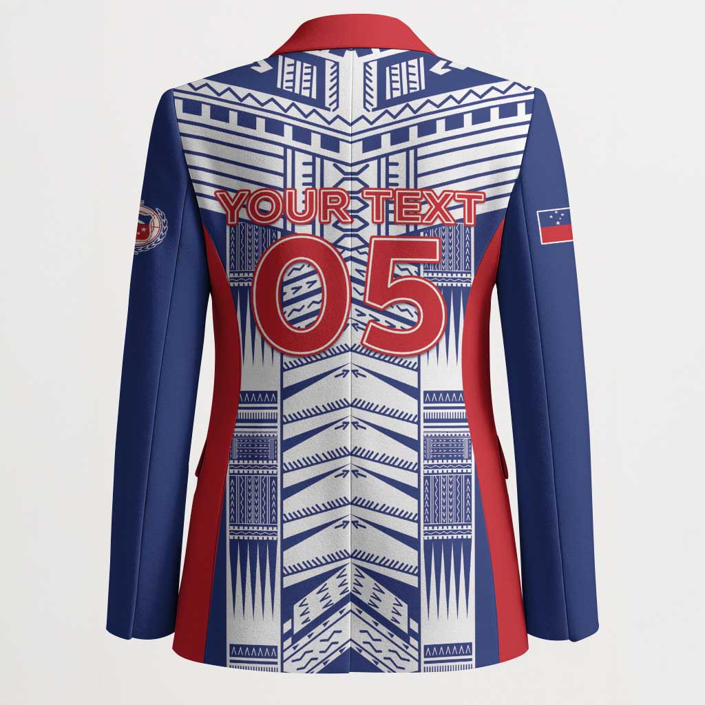 Custom Rugby Toa Samoa Blazer Samoan Tatau Blue Version LT05 - Polynesian Pride
