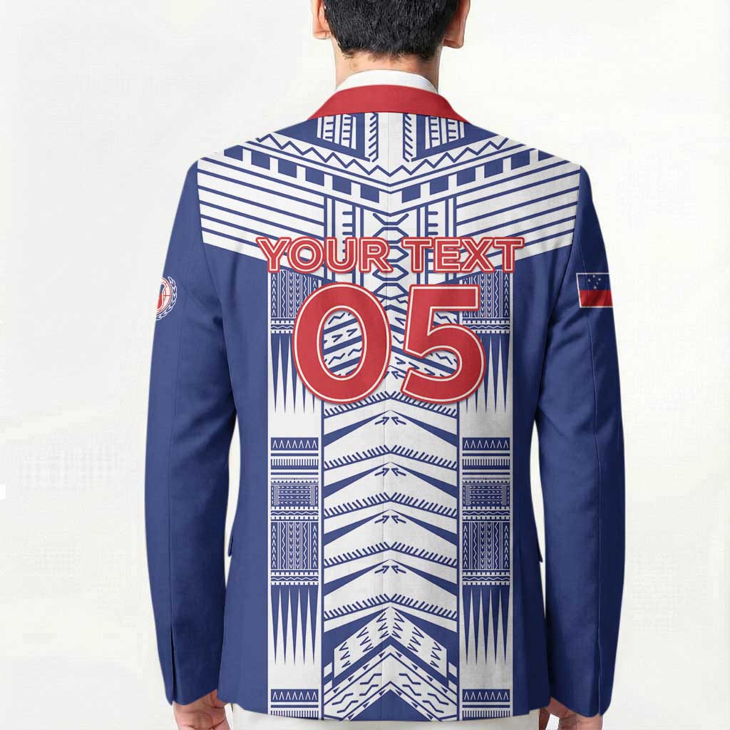 Custom Rugby Toa Samoa Blazer Samoan Tatau Blue Version LT05 - Polynesian Pride