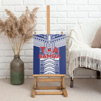 Rugby Toa Samoa Canvas Wall Art Samoan Tatau Blue Version LT05 - Polynesian Pride