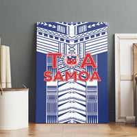 Rugby Toa Samoa Canvas Wall Art Samoan Tatau Blue Version LT05 - Polynesian Pride