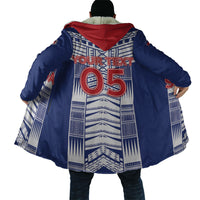 Custom Rugby Toa Samoa Cloak Samoan Tatau Blue Version LT05 - Polynesian Pride