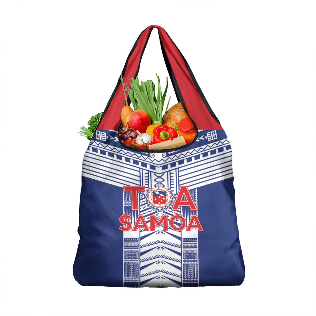 Rugby Toa Samoa Grocery Bag Samoan Tatau Blue Version LT05 1-pack One Size Blue - Polynesian Pride