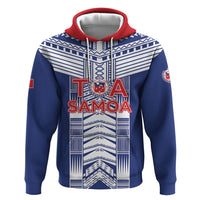 Custom Rugby Toa Samoa Hoodie Samoan Tatau Blue Version LT05 Pullover Hoodie Blue - Polynesian Pride