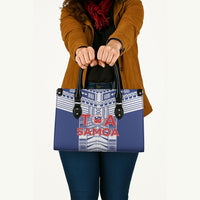 Rugby Toa Samoa Leather Bag Samoan Tatau Blue Version LT05 - Polynesian Pride