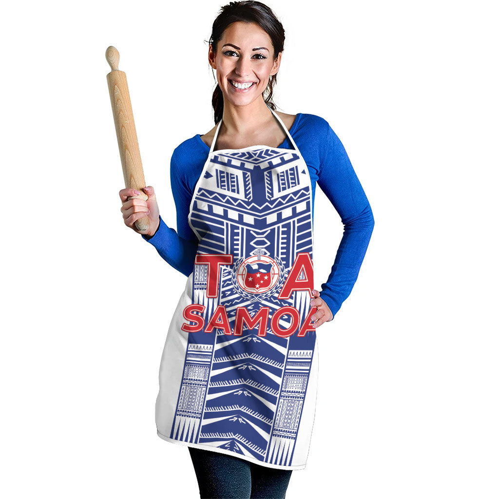 Rugby Toa Samoa Apron Samoan Tatau White Version LT05 - Polynesian Pride