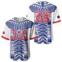 Custom Rugby Toa Samoa Baseball Jersey Samoan Tatau White Version LT05 - Polynesian Pride