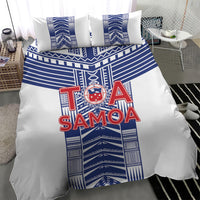 Rugby Toa Samoa Bedding Set Samoan Tatau White Version LT05 - Polynesian Pride