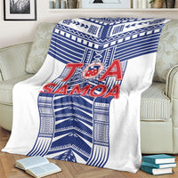Rugby Toa Samoa Blanket Samoan Tatau White Version LT05 - Polynesian Pride