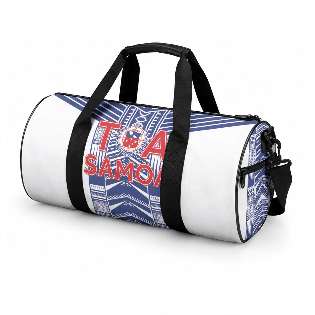 Rugby Toa Samoa Duffle Bag Samoan Tatau White Version LT05 - Polynesian Pride