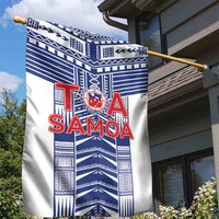 Rugby Toa Samoa Garden Flag Samoan Tatau White Version LT05 - Polynesian Pride
