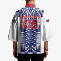 Custom Rugby Toa Samoa Kimono Samoan Tatau White Version LT05 - Polynesian Pride