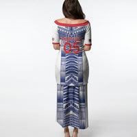 Custom Rugby Toa Samoa Puletasi Samoan Tatau White Version LT05 - Polynesian Pride