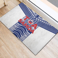 Rugby Toa Samoa Rubber Doormat Samoan Tatau White Version LT05 - Polynesian Pride