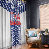 Rugby Toa Samoa Window Curtain Samoan Tatau White Version LT05 - Polynesian Pride