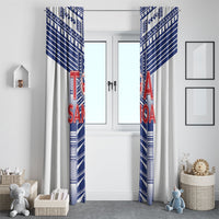 Rugby Toa Samoa Window Curtain Samoan Tatau White Version LT05 - Polynesian Pride