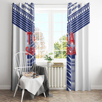Rugby Toa Samoa Window Curtain Samoan Tatau White Version LT05 - Polynesian Pride