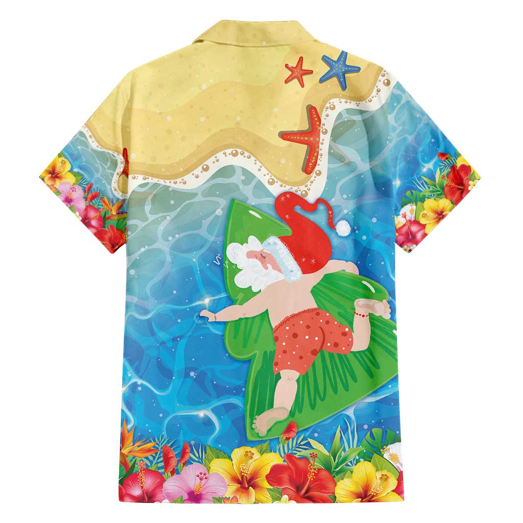 Christmas In Hawaii Family Matching Off Shoulder Short Dress and Hawaiian Shirt Tis The Sea Sun