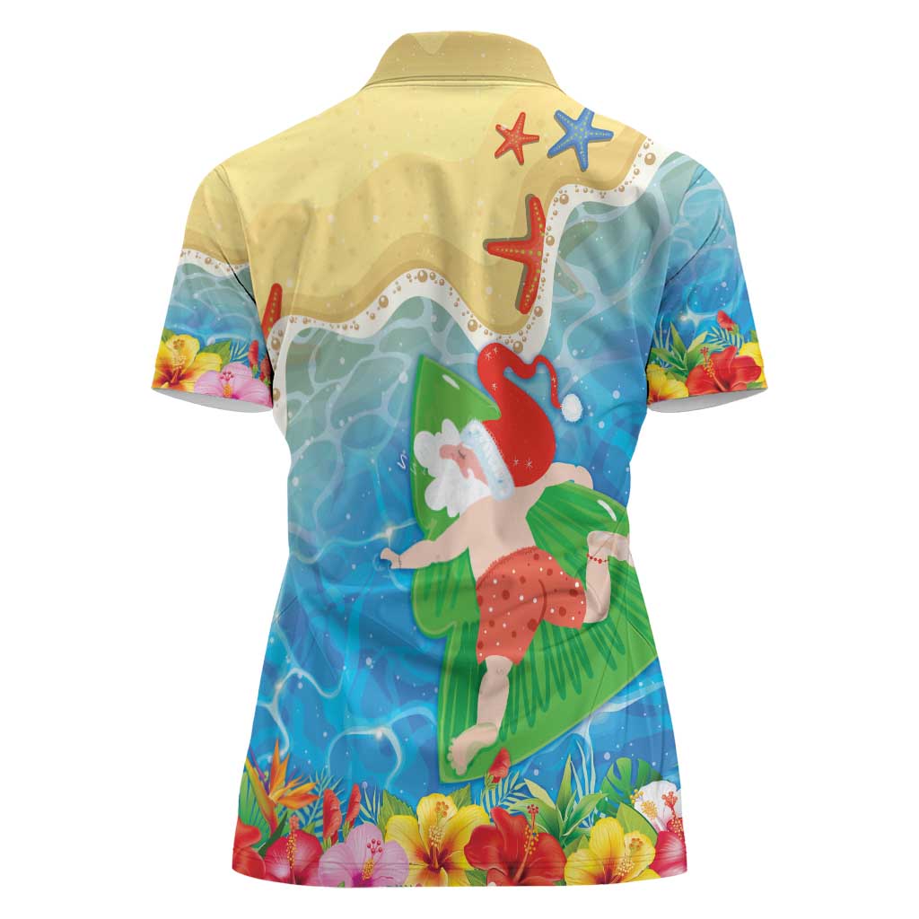Christmas In Hawaii Women Polo Shirt Tis The Sea Sun