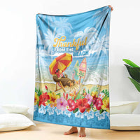 Hawaii Funny Thanksgiving Blanket Thankful From The Beach