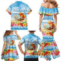 Personalised Hawaii Funny Thanksgiving Family Matching Mermaid Dress and Hawaiian Shirt Thankful From The Beach