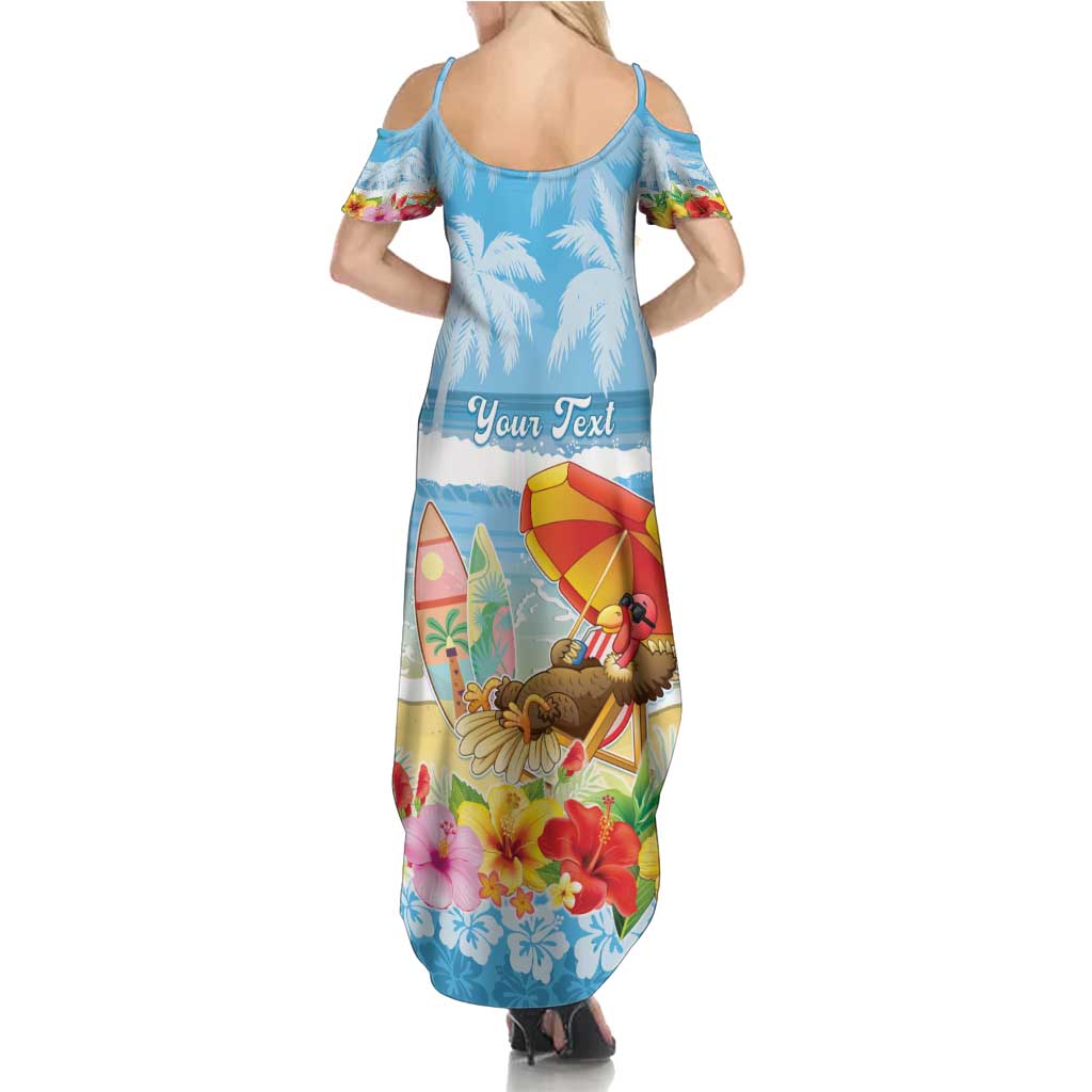 Personalised Hawaii Funny Thanksgiving Family Matching Summer Maxi Dress and Hawaiian Shirt Thankful From The Beach