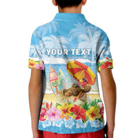Personalised Hawaii Funny Thanksgiving Kid Polo Shirt Thankful From The Beach LT05 - Polynesian Pride