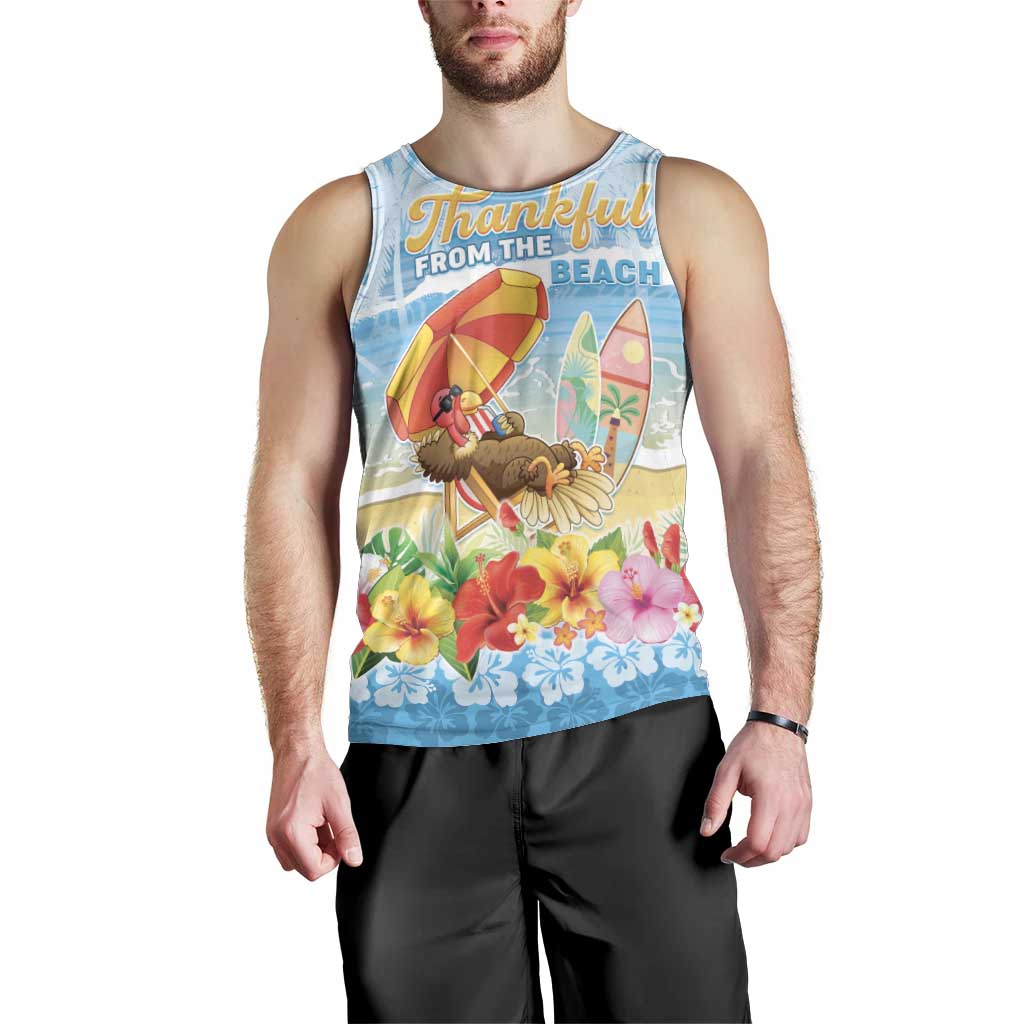Personalised Hawaii Funny Thanksgiving Men Tank Top Thankful From The Beach