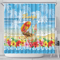 Hawaii Funny Thanksgiving Shower Curtain Thankful From The Beach