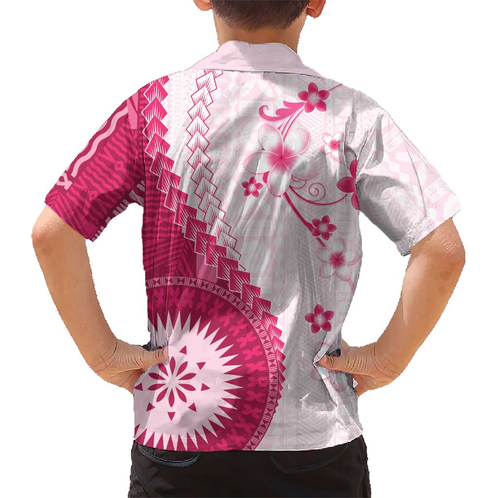 Bula Fiji Hawaiian Shirt Pink Plumeria Masi Tapa Pattern - Polynesian Pride