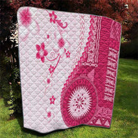 Bula Fiji Quilt Pink Plumeria Masi Tapa Pattern LT05 - Polynesian Pride